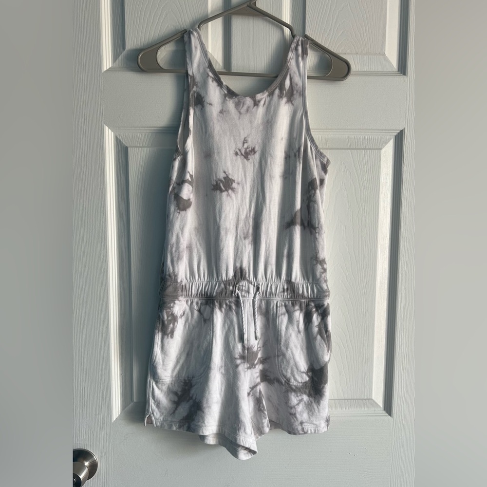 Athleta Girl Gray Tie-Dye Romper